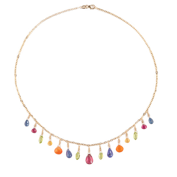 Jewel Multi Stone Briolette Necklace