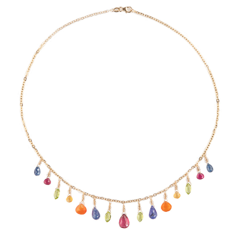 Jewel Multi Stone Briolette Necklace