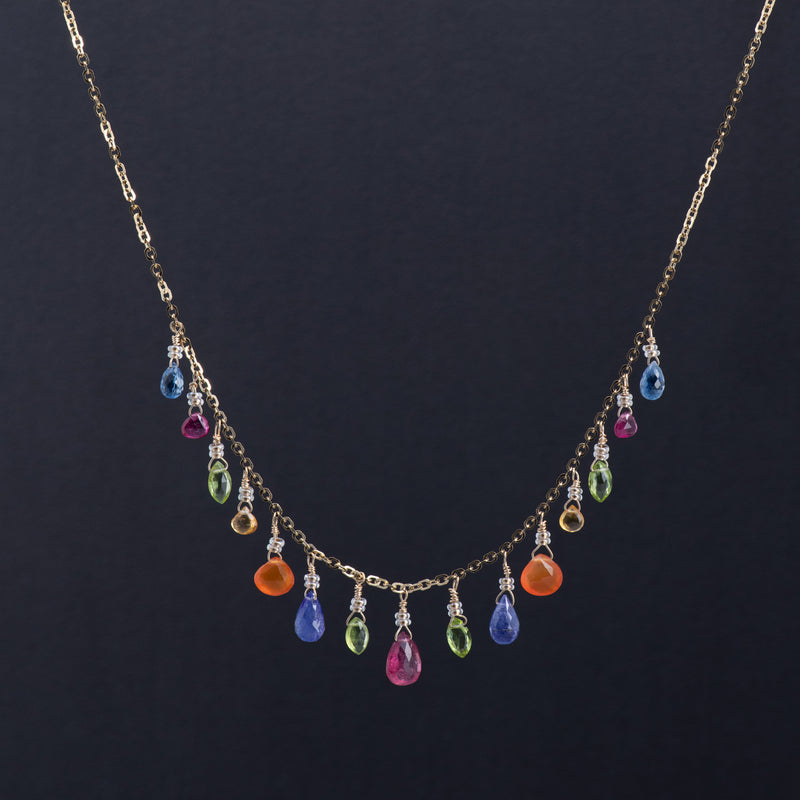 Jewel Multi Stone Briolette Necklace