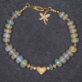 Amelie Opal & 14k Gold Pave Diamond Bracelet