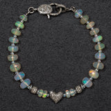 Elsa Opal & Sterling Silver Pave Diamond Bracelet