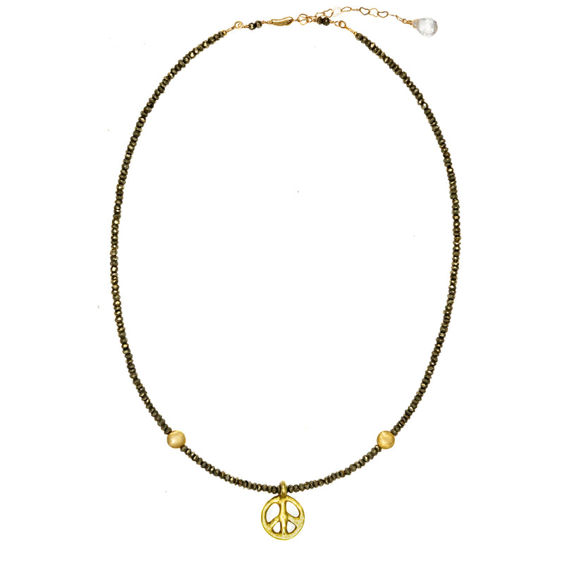 Harmony Hand Cast Vermeil Peace Pyrite Necklace