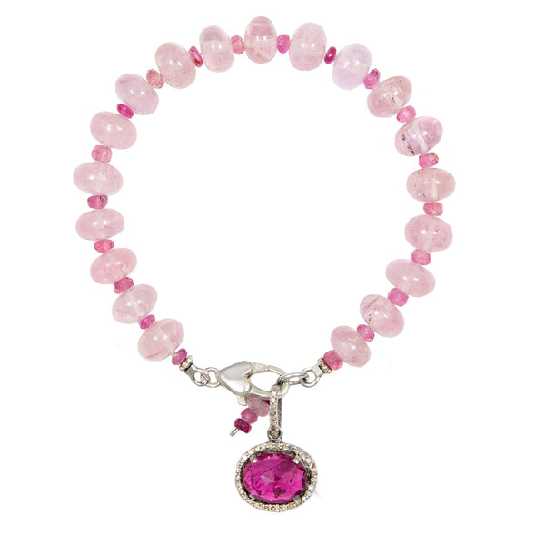 Chelsea Morganite & Pink Tourmaline Charm Bracelet