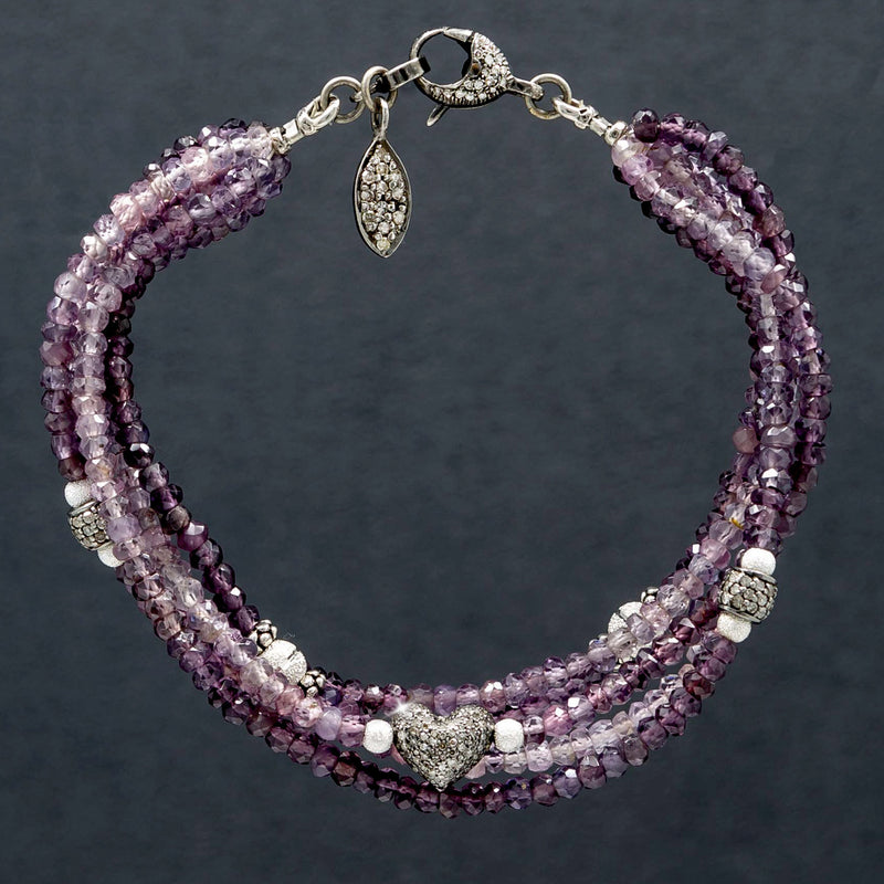 Leah Ombre Purple Spinel & Pave Diamond Intertwined Bracelet