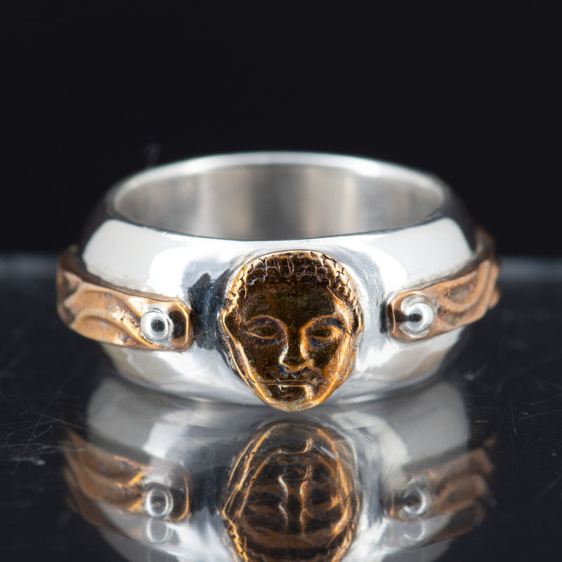 Priya Sterling Silver & Bronze Buddha Ring