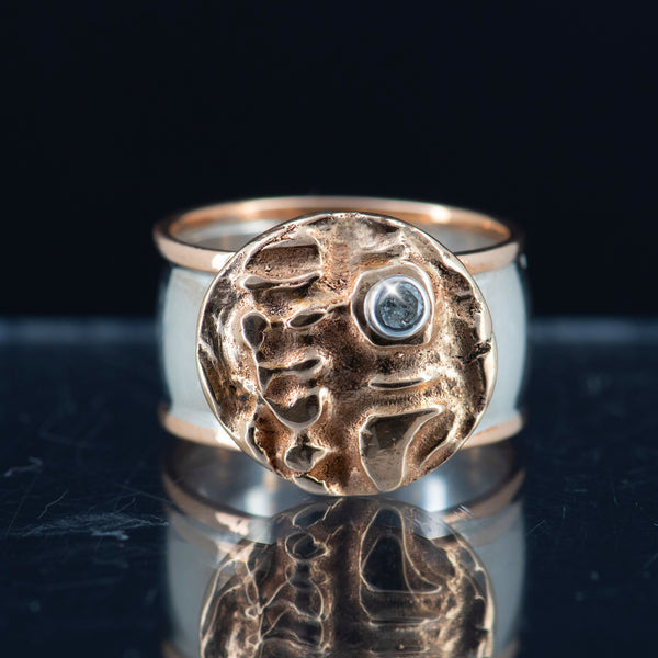 Sophie Sterling Silver, Bronze & Diamond Ring