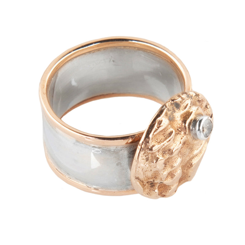 Sophie Sterling Silver, Bronze & Diamond Ring
