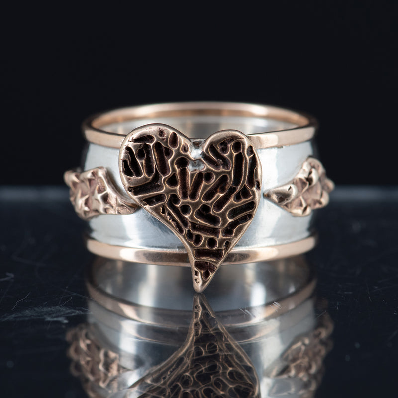 Taylor Sterling Silver & Bronze Heart Ring