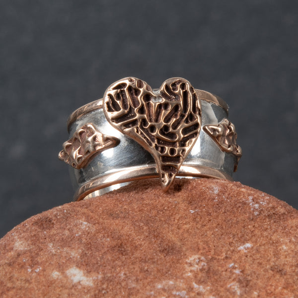 Taylor Sterling Silver & Bronze Heart Ring