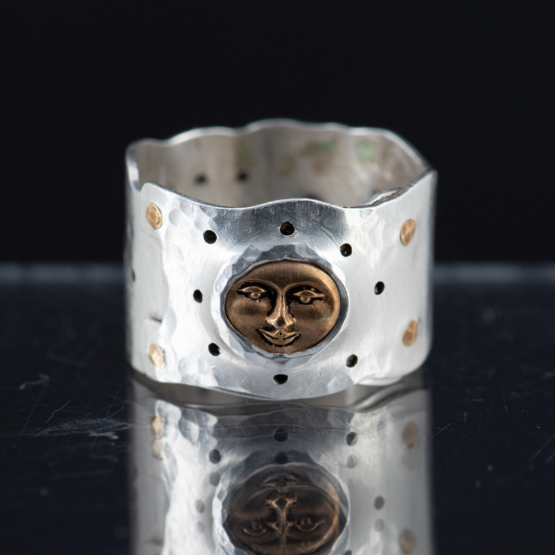 Luna Sterling Silver and Bronze Ring