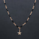 Vera Black Spinel, Rose Gold & Diamond Star Necklace