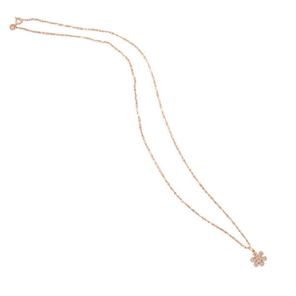 Sadie Rose Gold & Pave Diamond Flower Necklace