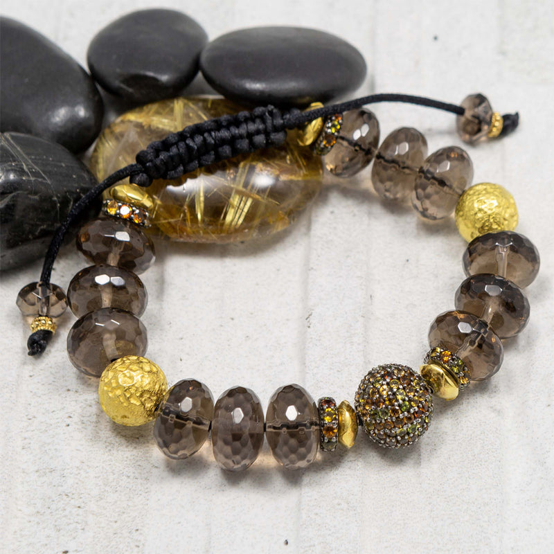 Skye Smoky Quartz, Multi-Color Sapphire & 18K Gold Bracelet