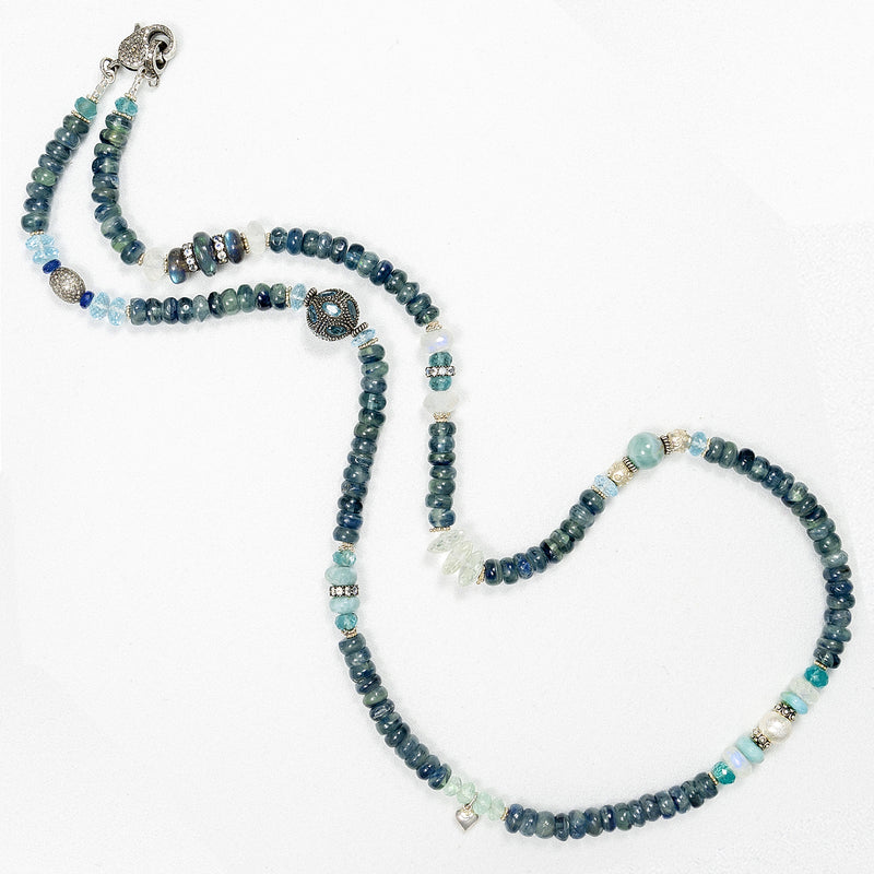 Bhakti Green Kyanite & Moonstone Multi Stone Necklace / Bracelet