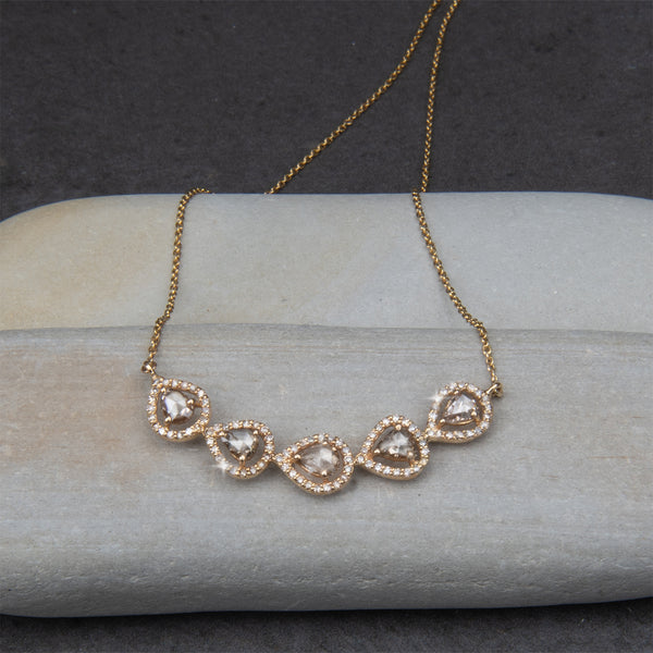 Francoise 14k Gold & Rose Cut Diamonds Necklace