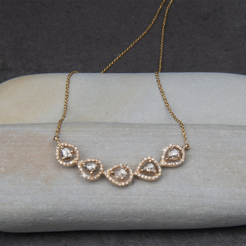 Francoise 14k Gold & Rose Cut Diamonds Necklace